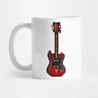 Tiled Pixel Red 8-String Bass Guitar Upright Mug